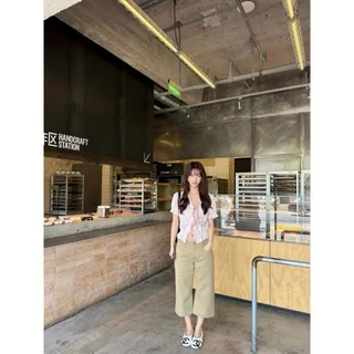 ❤ 🧵 🇰🇷 W10351 กางเกงยีนส์ทรงกระบอก ขา 5 ส่วน ทรงสวยเก็บหุ่น ใส่แล้วดูสูง ขายาว แมทช์กับเสื้อยืด แฟชั่นเกาหลี TAG WG.WE 🧡
