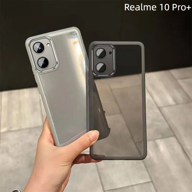 เคสกันลื่นแบบใสสําหรับ Realme 8 ถึง 10 Series ฟิล์มเลนส์ในตัวรวมทุกอย่างกันกระแทกเธอ