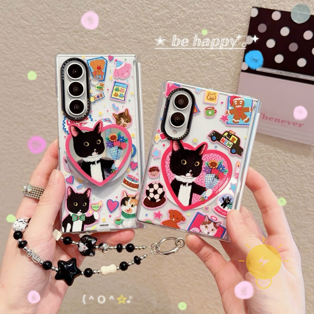 For Z Fold 8 case เคสมือถือ Magnetic TPU Korean Style Cat Korean Style Metal เคส Phone Case For SAMSUNG Galaxy Z Fold 8 Ultra Z Fold 8 7 Cover Aesthetic Korean Cute