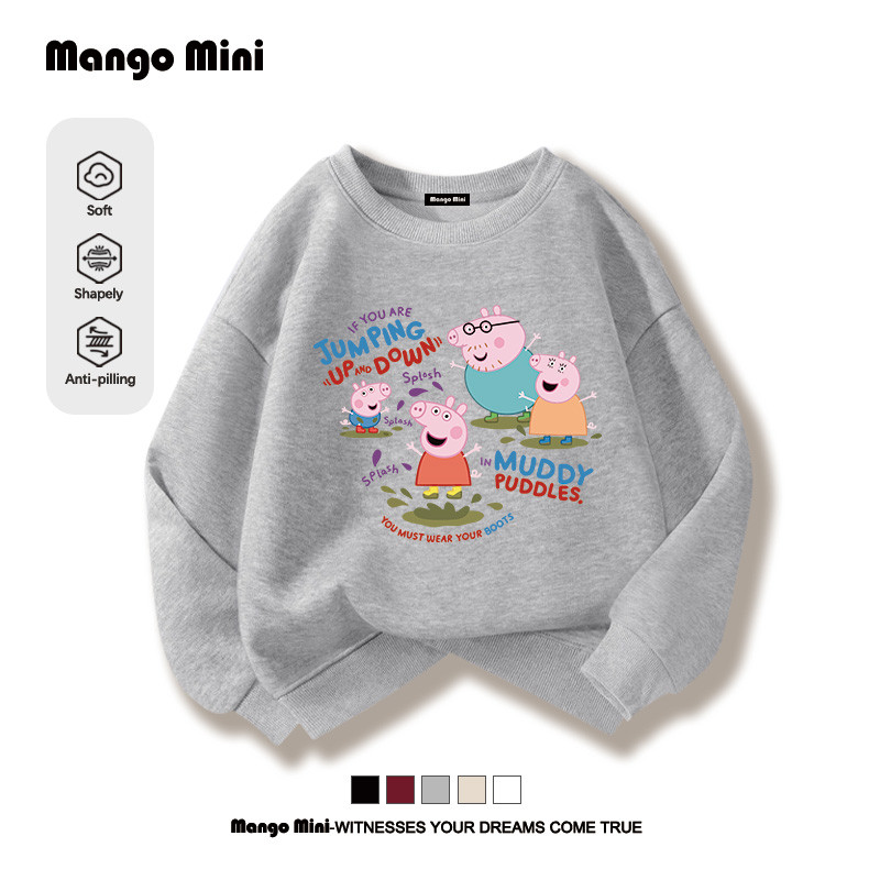 เสื้อสเวตเตอร์เด็กแฟชั่น เป๊ปป้า พิก Peppa Pig Sweatshirt T−shirt กันหนาวได้ค่า ลวดลาย (ส่งเร็ว จัดส่งจากไทย)