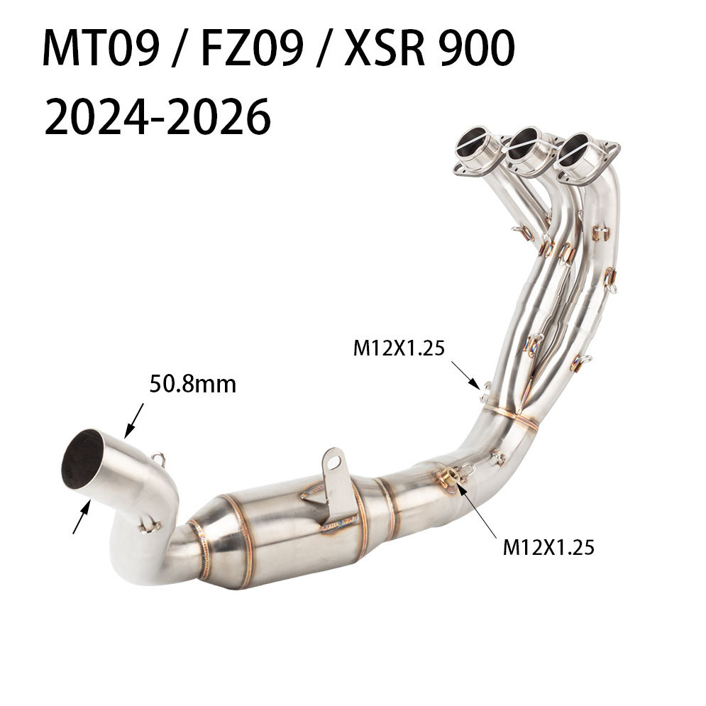 Fit สําหรับ Yamaha MT-09 FZ-09 header 2024-2026 สแตนเลสรถจักรยานยนต์ไอเสียระบบ Slip On Link ท่อ MT09