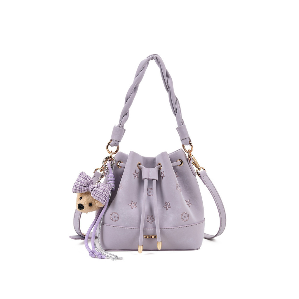 ((เครื่องประดับ) YICHEN YICHEN Merader Color Series Bucket Bag Twist Portable Cross-body Pleated Sma