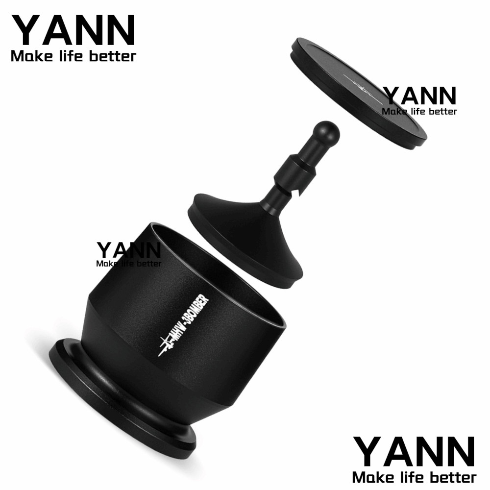 YANN Coffee Dosing Cup, สีดํา Dosing Ring Blind Shaker, ทนทานอลูมิเนียม Portafilter ผู้ถือกดผงกาแฟเอ