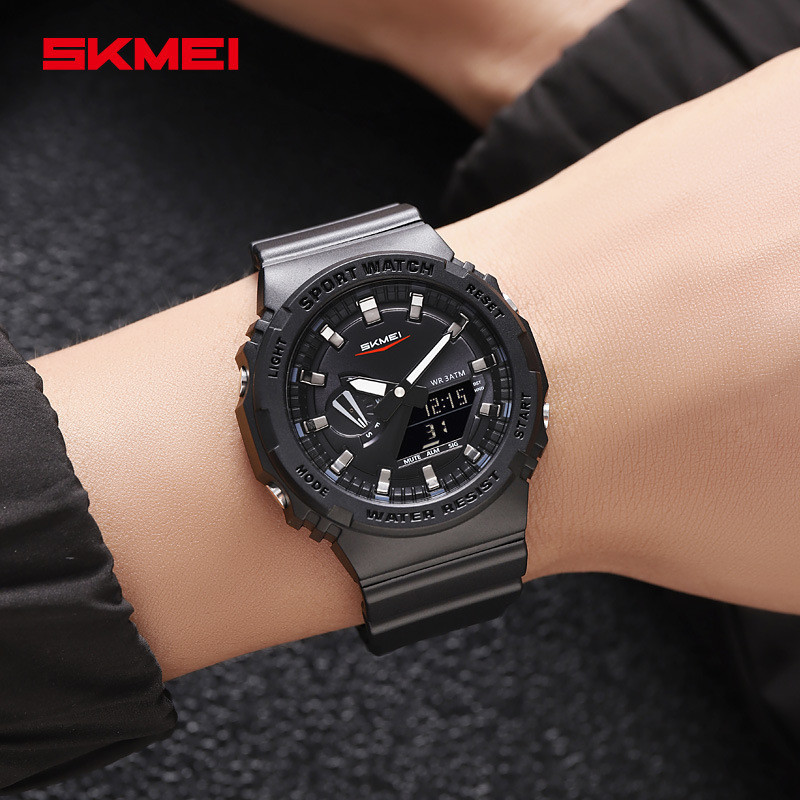 Moment Beauty Mens Fashion Trend Student Watch Multi-Function Dual Display Outdoor Chronograph Sport