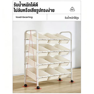 ชั้นเก็บของเล่นเด็ก ชั้นวางของใช้ในบ้าน ชั้นเก็บของ พื้นที่เก็บกว้างจัดแบ่งประเภทได้ 4ชั้น12กล่อง ชั้นเก็บหนังสือเด็ก