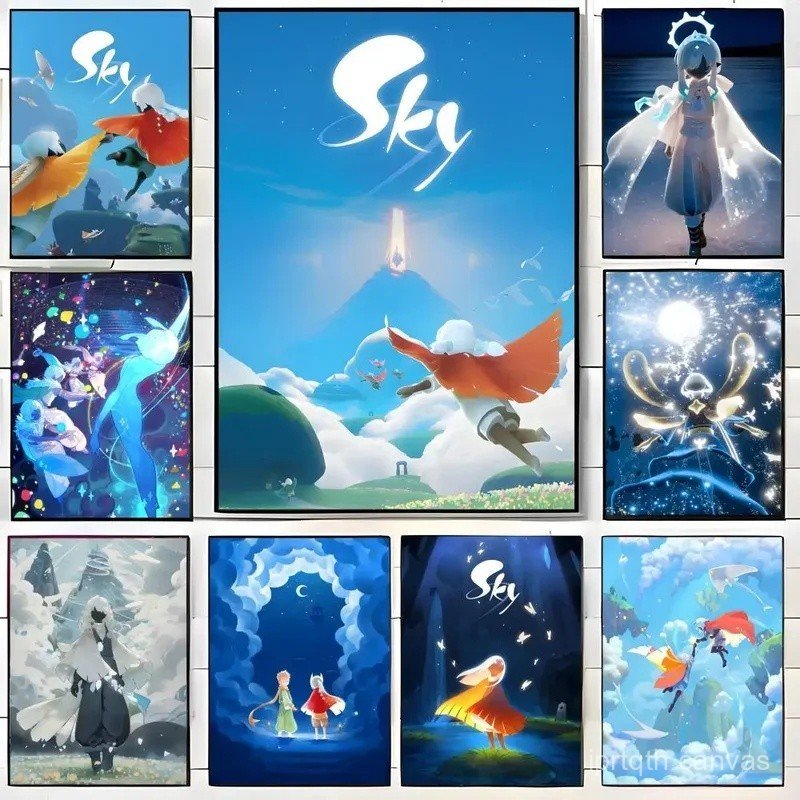 ZKI8 เกม S-Sky โปสเตอร์ Self-กาวศิลปะกระดาษกันน้ําสติกเกอร์กาแฟ House Bar Room Wall Decor