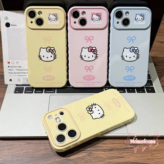 เคสลายแมวและโบว์ สำหรับ iPhone 17 Pro Max 14 16 Plus 15 Pro 13 17 Air 11 12 7 8 Plus Xs มีหลายสีให้เลือก