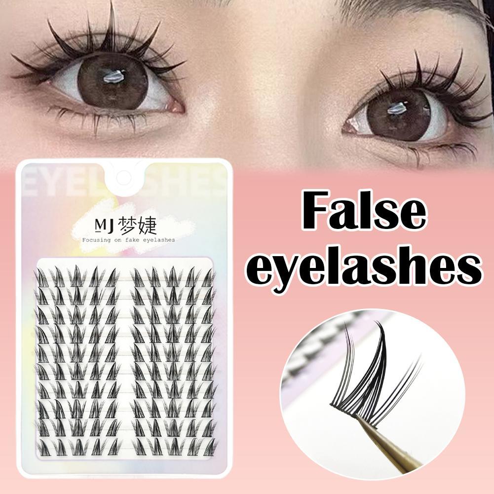 3d Cat Eye Clusters Lashes Manga Fox ธรรมชาติเท็จ Diy Curl Eyelashes Wispy Extensions ความงาม H2c3
