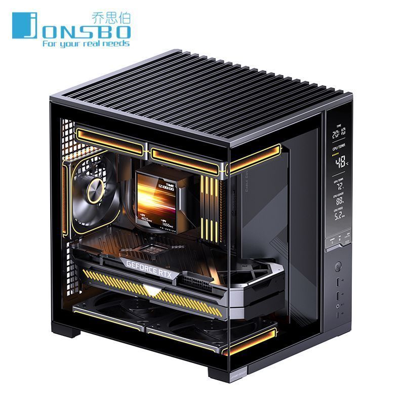[Qiao Sibo] D34 กระจกไร้คอลัมน์ด้านข้างโปร่งใสจอแสดงผลดิจิตอล MATX เดสก์ท็อป ITX เกม 280 เคสคอมพิวเต