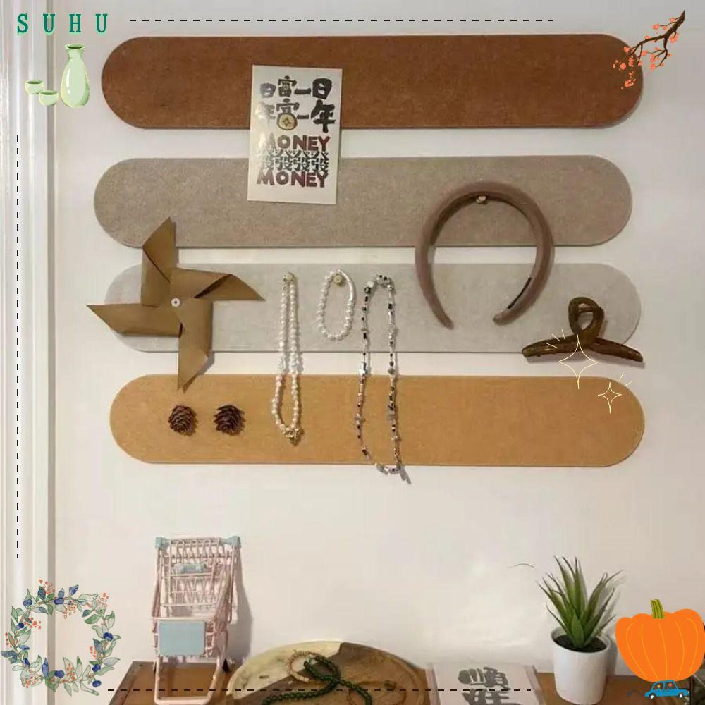 SUHU 3PCS Felt Strip Board, กาวติดผนังติดตั้ง Felt Wall Board, ตกแต่งอเนกประสงค์ Universal Wall Stor