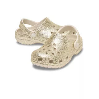 CROCS รองเท้าลำลองเด็ก CLASSIC CHUNKY GLITTER CLOG รุ่น CS 211939-0LH - SANDSTONE