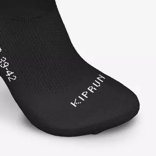 Decathlon Pack Of 2 Pairs Fine Crew Running Socks ถุงเท้าวิ่งหุ้มข้อเนื้อผ้าละเอียด รุ่น Run500 1 แพ็ค 2 คู่ - Black