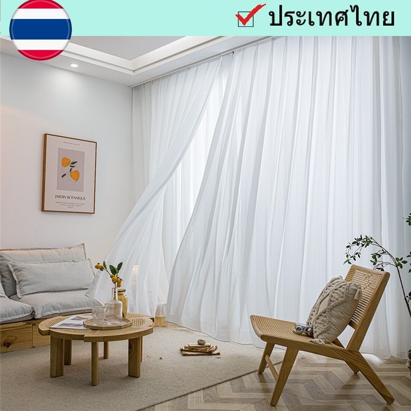 🚀การจัดส่ง 48 ชม🚀 🎁ของขวัญฟรี🎁 ผ้าม่านสีขาว สำหรับผ้าม่านแบบ ม่านดอกไม้ปัก รูปแบบการตกแต่งห้องนอนหรูหราและสดใหม่