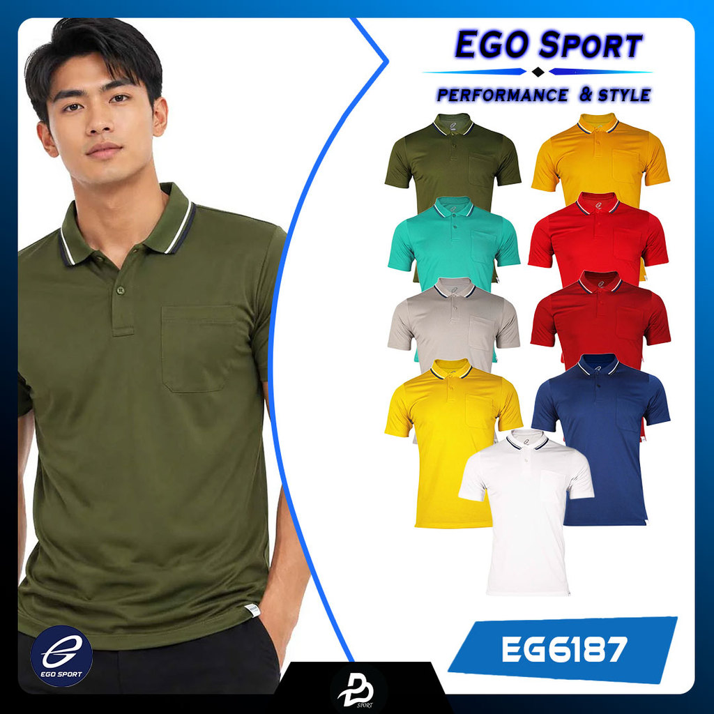 EGO Sport เสื้อโปโลแขนสั้นสำหรับผู้ชาย EG6187มีคุณสมบัติต้านเชื้อแบคทีเรีย 99.95% ชุดที่ 1