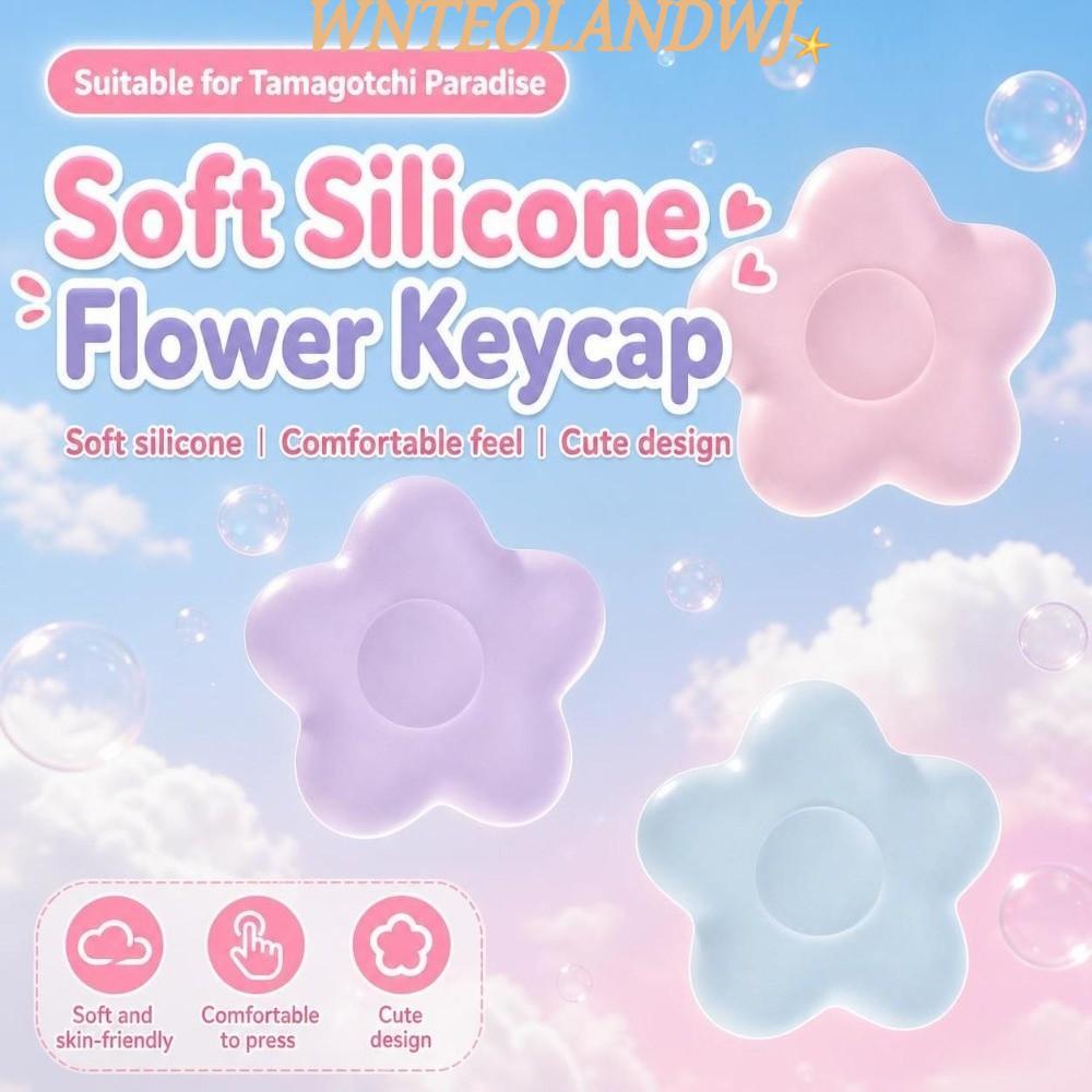 WNTEOLANDWJ ฝาครอบลูกบิด,ลื่นจอยสติ๊กป้องกันหมวก, Kawaii ดอกไม้รูปร่างซิลิโคน Thumb Stick Grip Caps สําหรับ Tamagotchi Paradise อุปกรณ์เสริม
