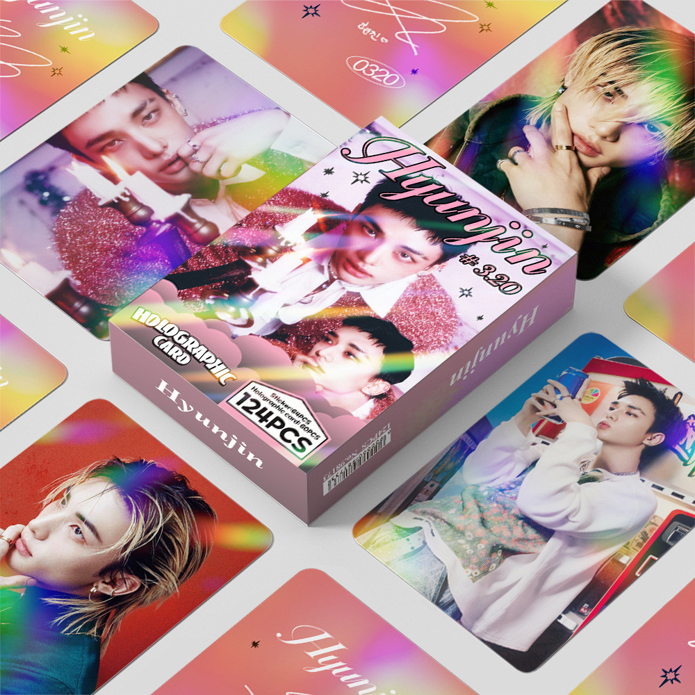 การ์ดเลเซอร์ 124 Hyunjin อัลบั้มใหม่ DOIT แฟลชการ์ด Hyunjin Hyunjin Cheer Photo Card สติ๊กเกอร์การ์ด