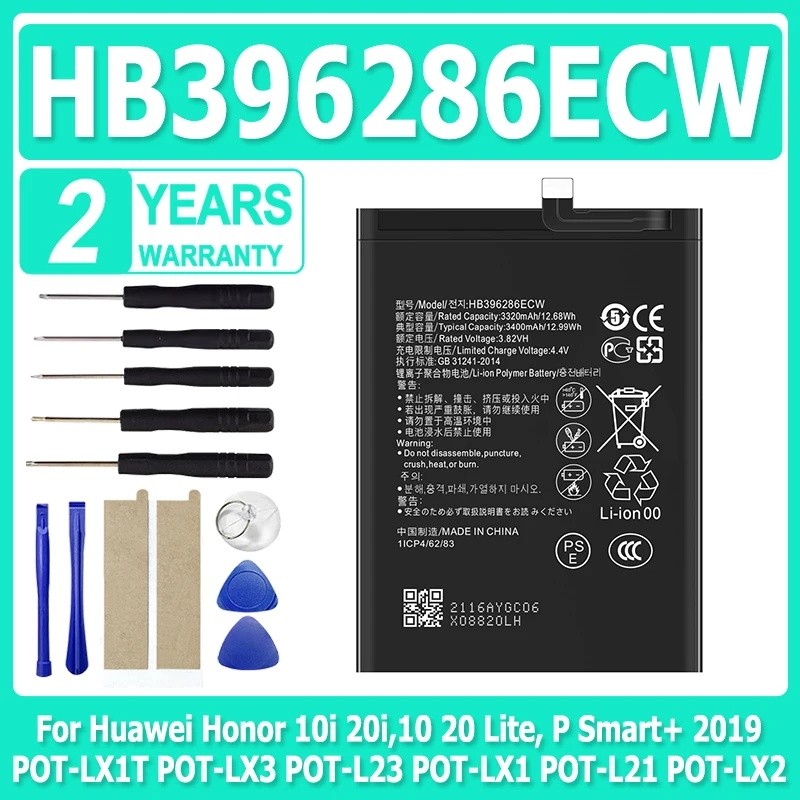 HB396286ECW แบตเตอรี่สําหรับ Huawei Honor 10i 20i,10 20 Lite, P Smart+ 2019 POT-LX1T POT-LX3 POT-LX1