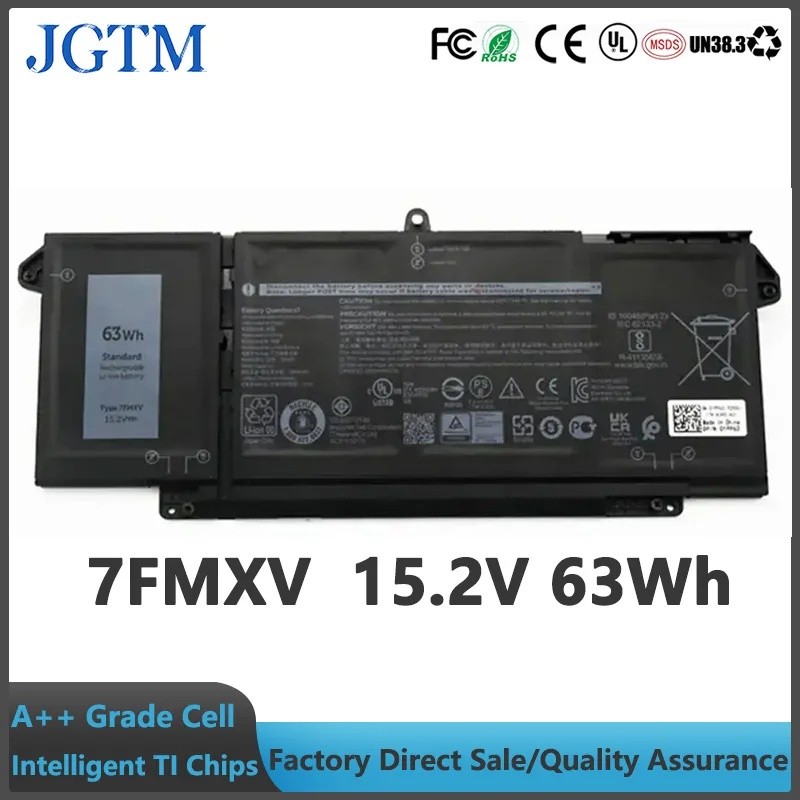 7FMXV 63Wh แบตเตอรี่แล็ปท็อปสําหรับ Dell Latitude 5320 7320 7420 7520 5320 2-in-1/7320 P133G P110F 9