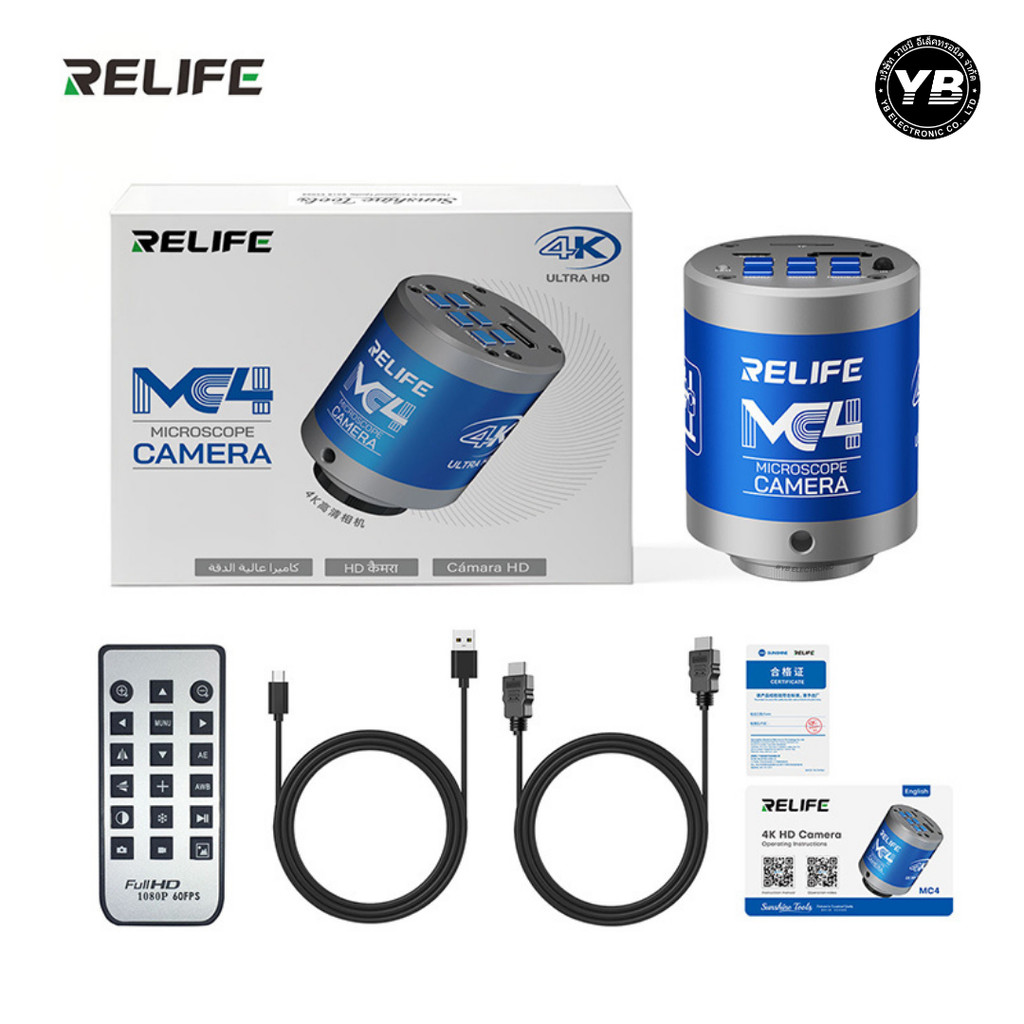 RELIFE MC4 กล้อง 4K Ultra HD สำหรับกล้องไมโครสโคป ยกระดับงานซ่อมมือถือ ด้วยภาพคมชัดระดับ 4K สำหรับช่างมืออาชีพ