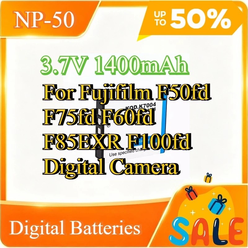 NP-50 เปลี่ยนแบตเตอรี่และเครื่องชาร์จ 3.7V 1400mAh สําหรับ Fujifilm F50fd F75fd F60fd F85EXR F100fd 