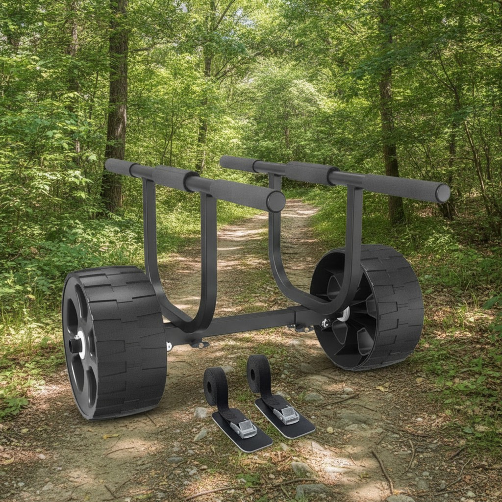 Kayak Cart Heavy-Duty Kayak Dolly Boat Dolly Cushion Carrier ปรับได้สําหรับเรือคายัค, ชายหาด, ทะเลสา