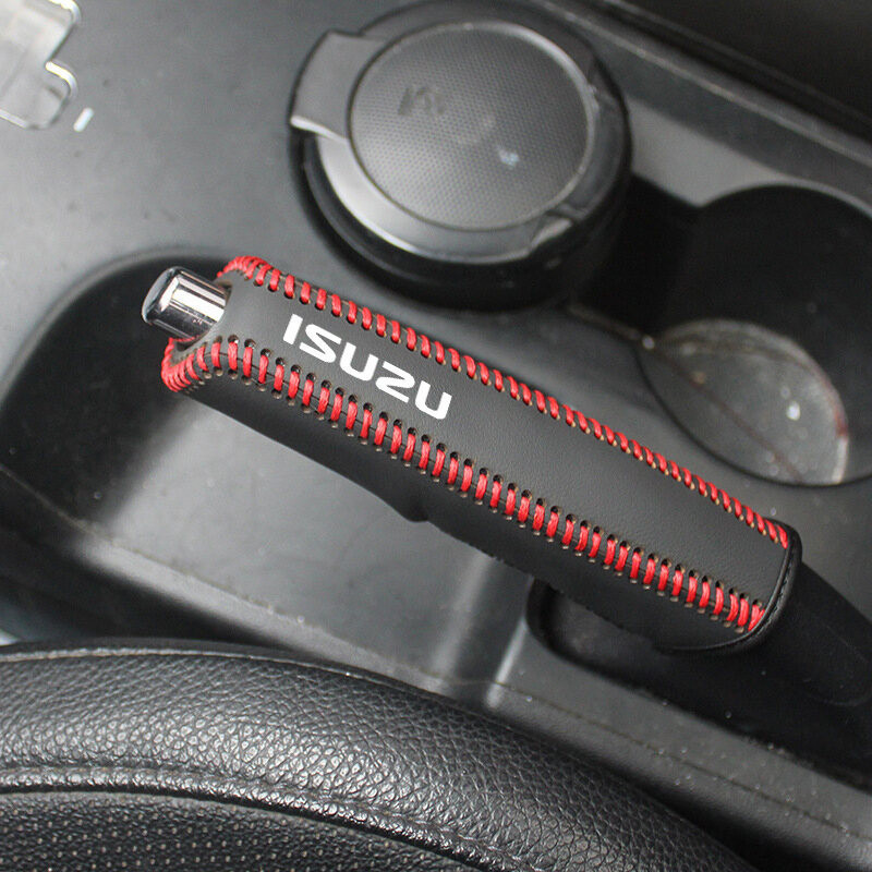 Universal หนังรถ Handbrake ฝาครอบเบรคมือสําหรับ Isuzu Panther Elf Traga Dmax Mux Trooper อุปกรณ์เสริม