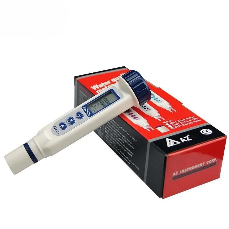 WKZK ขายร้อนของแท้ AZ8371 Seawater เครื่องวัดความเค็มอาหารเครื่องวัดความเค็มอิเล็กทรอนิกส์ดิจิตอลเคร