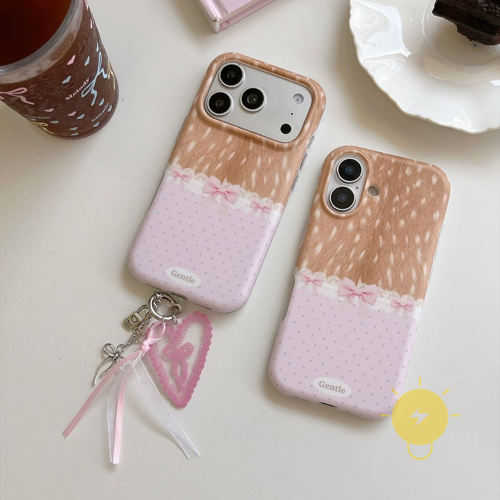For เคสไอโฟน TPU Chain Polka Dot Deer Polka Dot เคส Phone Case For iPhone 17 Pro Max 16 15 14 13 Cover Aesthetic Korean Cute เคสโทรศัพท์