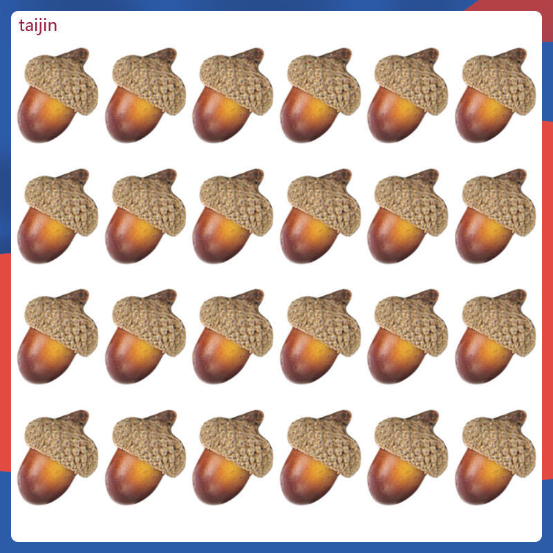 100 ชิ้น Fall Filler Decor สําหรับโฟมตารางสีน้ําตาลเข้ม Acorns taijin