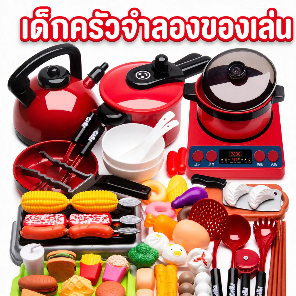 ของเล่นทำอาหาร ชุดครัวของเล่นเด็ก ของเล่นบทบาทสมมติ เครื่องครัวพลาสติกปลอดภัย COD ส่งไว 🔥เล่นสนุก 80/73/61/51/20pcs