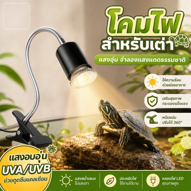 หลอดไฟอาบแดดเต่า ไฟตู้ปลา led เสริมแคลเซียม สร้างสภาพแวดล้อมเหมือนธรรมชาติ ไฟสัตว์เลื้อยคลาน