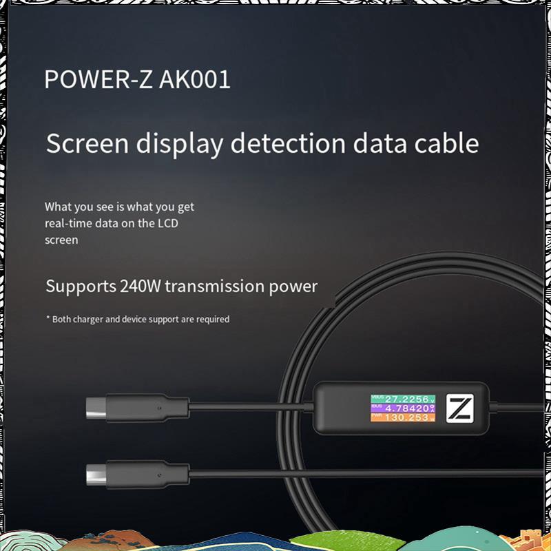 Super Multi-Function 240W สําหรับ USB PD สายชาร์จพร้อมจอแสดงผลสีสําหรับอุปกรณ์ USB-C 48V 5A- AK001