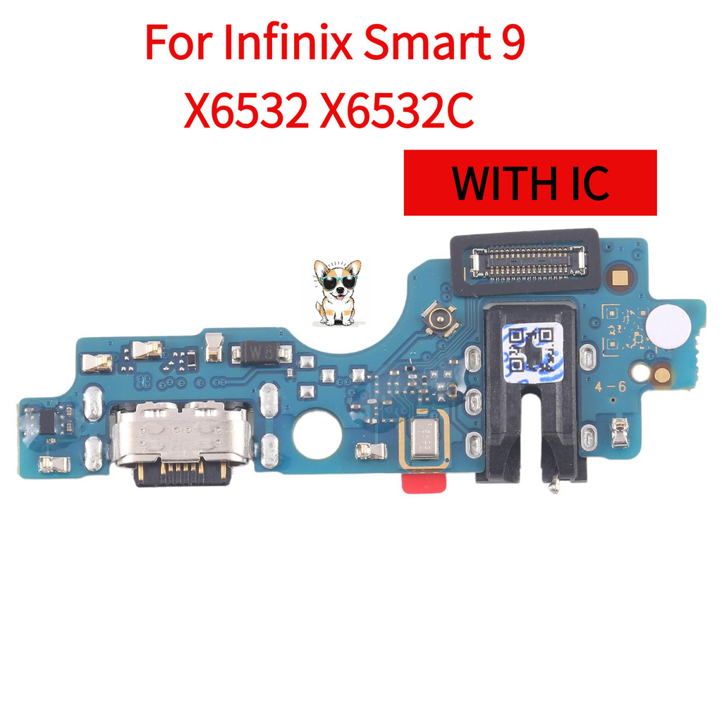 พอร์ตชาร์จพร้อม IC สําหรับ Infinix Smart 9 X6532 X6532C Dock Flex Repair อะไหล่