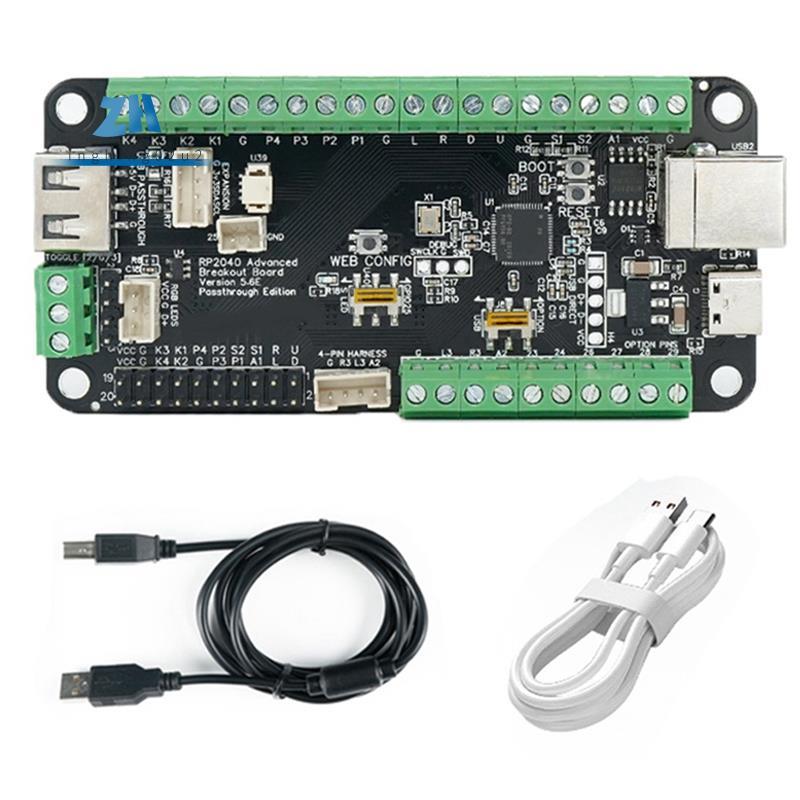 ขั้นสูง Breakout Board USB Passthrough Fighting Board GP2040 RP2040 PC Hit Box DIY Fighting Stick