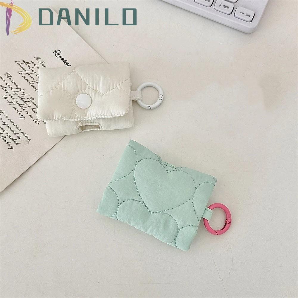 DANILO Heart Headphone Bag, Balletcore Candy Color Headphone Storage Bag, Pendant Soft Korean Style 