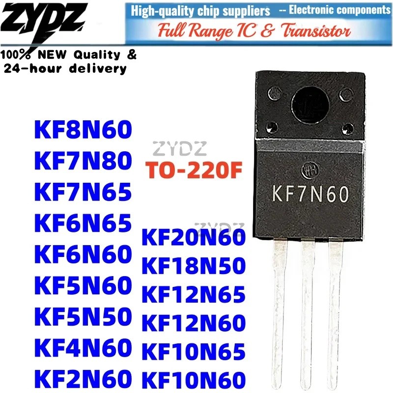 1-5 ชิ้น KF 20N60 6N60 7N65 TO-220F 10N65 5N50 8N60 12N60 18N50 7N60 5N60 4N60 10N60 2N65 12N65 ทราน
