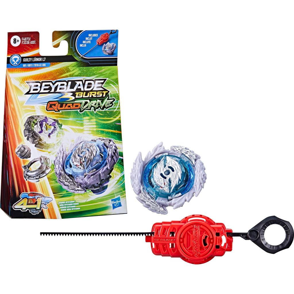 Beyblade Burst QuadDrive Guilty Ruinor L7 Spinning Top Starter Pack - Attack/Defense Type with Launc