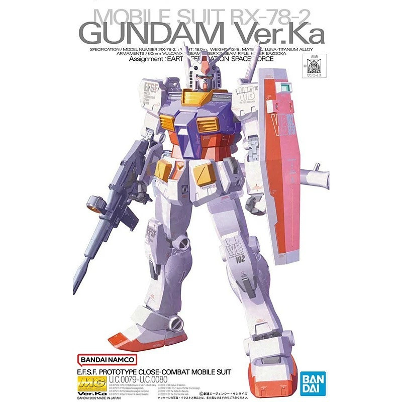 BANDAI ชุดโมเดล GUNDAM MG 1/100 Gundam RX-78-2 Ver.Ka Original