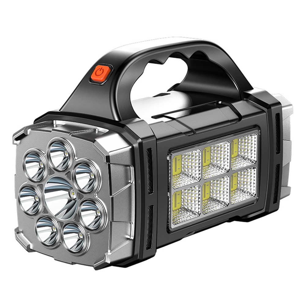 ไฟฉายแรงสูง 100000 Lumens LED ชาร์จ Solar+USB แบต 2400mAh 4 โหมด ไฟฉายโซล่าเซลล์สำหรับแคมป์ปิ้ง