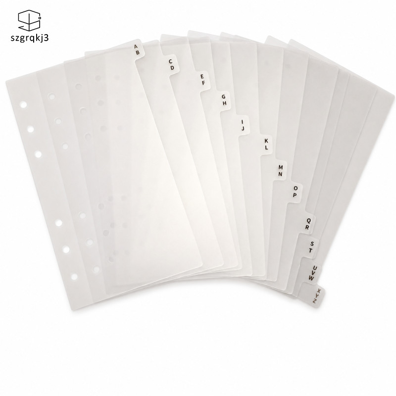 [szgrqkj3] การ์ดแบ่งดัชนี AZ ใส PP สําหรับโน้ตบุ๊ค A6/A5/A4 และวางแผน