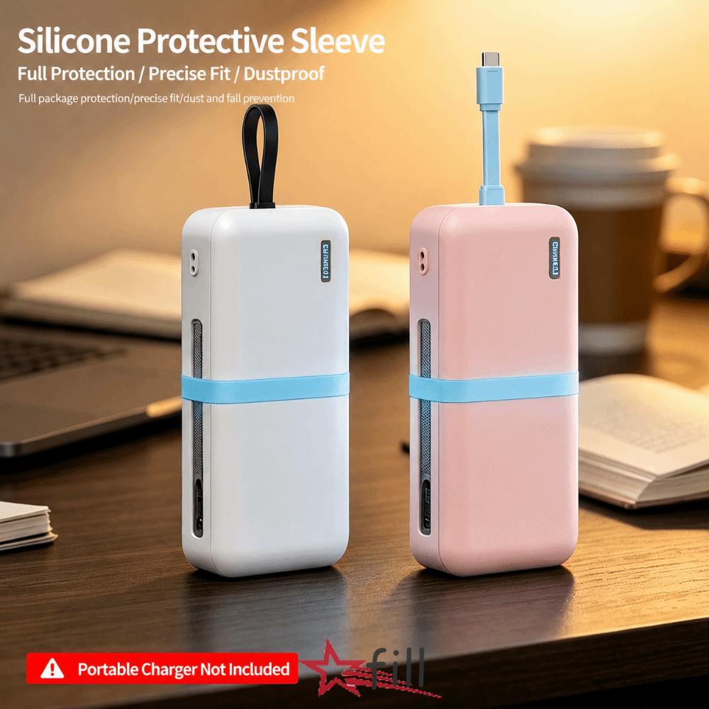 FILL ซิลิโคน,ฝาครอบป้องกันกันกระแทกกันฝุ่น,ปลอกผิวกันลื่นสําหรับ CUKTECH CP24 LPB200N Power Bank