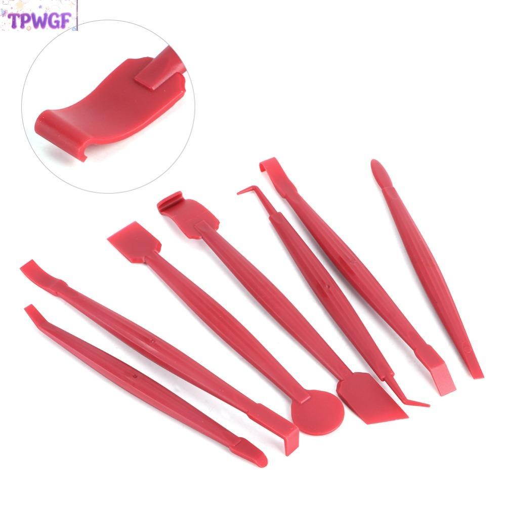 TPWGF 7PCS Window Tint ชุดเครื่องมือ, Mini น้ําหนักเบารถ Wrap ชุดเครื่องมือ,สีแดง Universal Film Edg