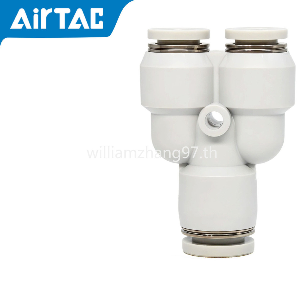 AIRTAC นิวเมติก Y-Type Tee พลาสติก Push-in Air Fitting PY-4 PY-6 PY-8 PY-10 PY-10