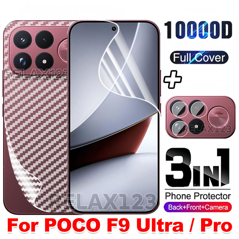 สําหรับ POCO F9 Pro 5G 3in1 ด้านหน้าด้านหลังเลนส์ฟิล์มไฮโดรเจลสําหรับ POCO F9 Ultra F9Pro F9Ultra F 