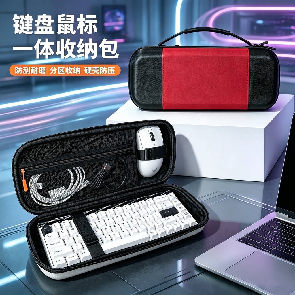Universal 68 คีย์บอร์ดเมาส์แบบบูรณาการกระเป๋าแบบพกพา Hard Shell กล่องป้องกันเหมาะสําหรับ Little Bee 