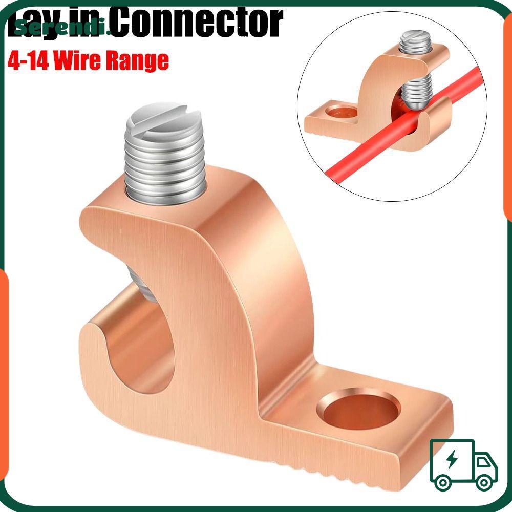 SERENDI Bonding Lug, Copper 4-14 Wire Range Lay in Connector, AWG Grounding Connector