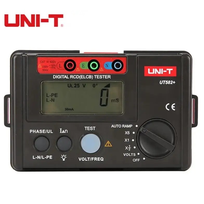 EQRX UNI-T เครื่องทดสอบสวิตช์ป้องกันการรั่วไหล - ตัวป้องกันกําลังสูงอเนกประสงค์ UT582+