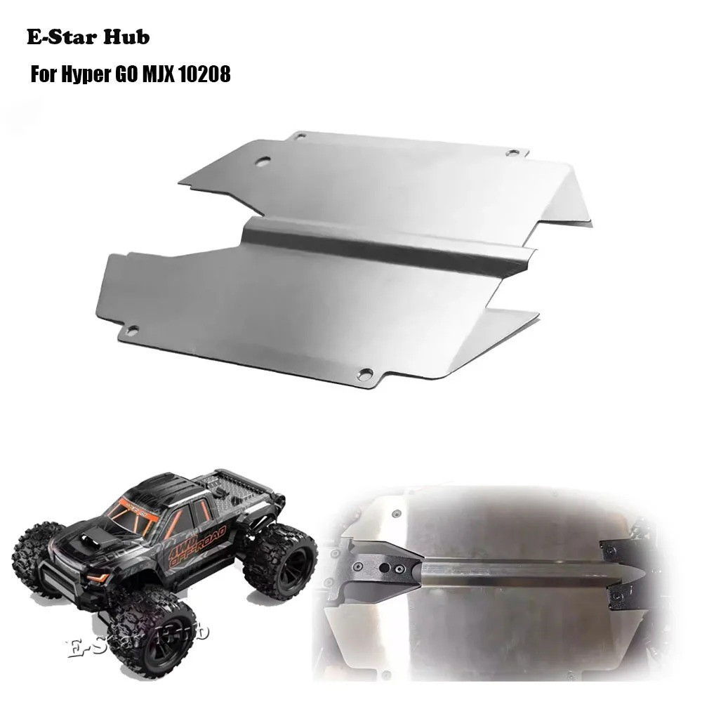 1 ชิ้นสแตนเลสสตีลแชสซีเกราะสําหรับ Hyper GO MJX 10208 1/10 RC รุ่น Crawler รถ