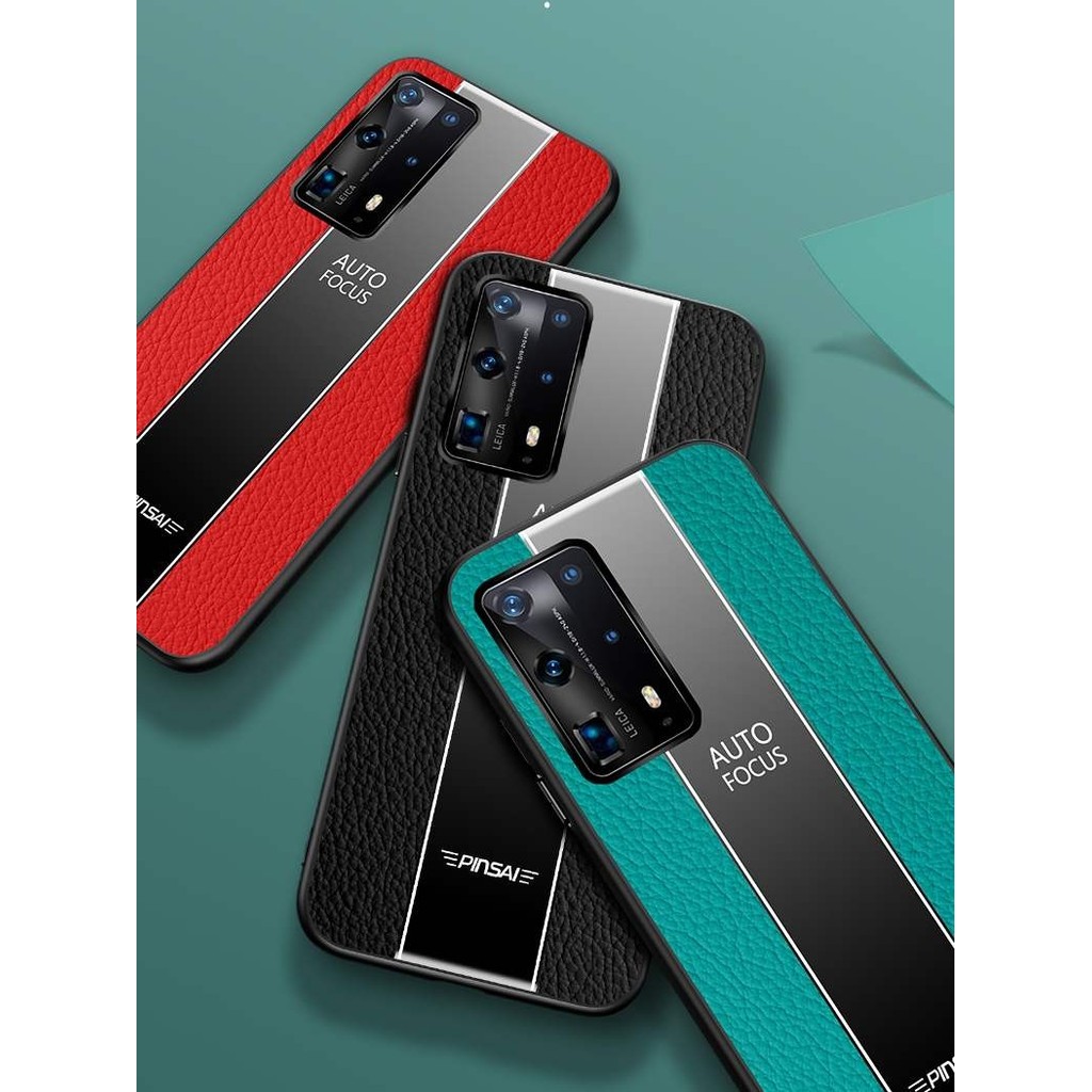 เหมาะสําหรับ Huawei P40pro เคสโทรศัพท์ p40 Porsche ของแท้หนัง 5G ซิลิโคนแก้วเลนส์กันกระแทก p4o