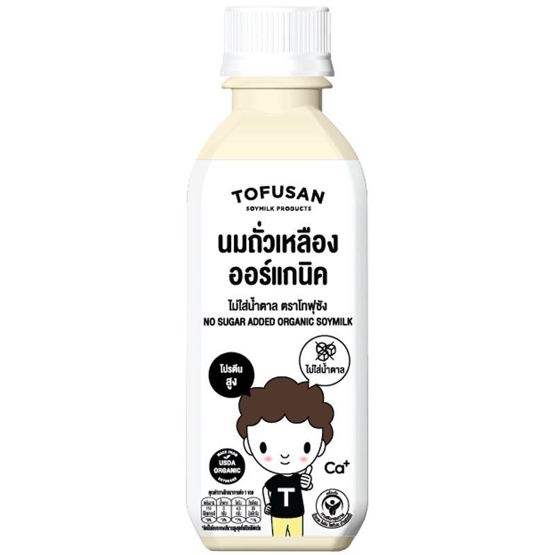 โทฟุซังน้ำนมถั่วเหลืองออร์แกนิคไม่ผสมน้ำตาล 250มล. Tofusan Organic Soymilk No Sugar 250ml. [บาร์โค้ด 8858820100378]